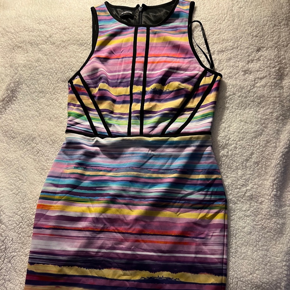 Multicolored Bebe dress- wore twice
